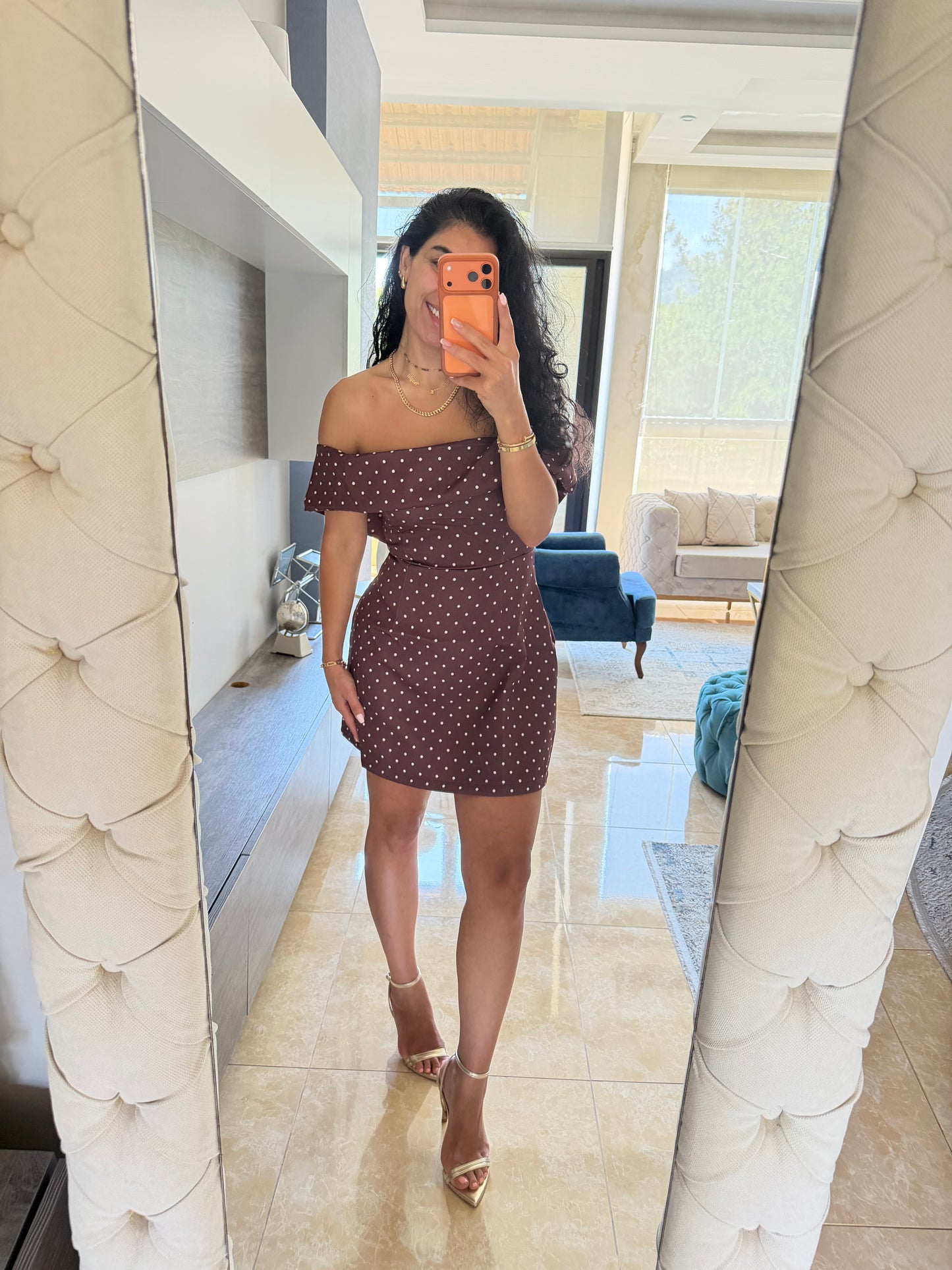 Short polka dots dress