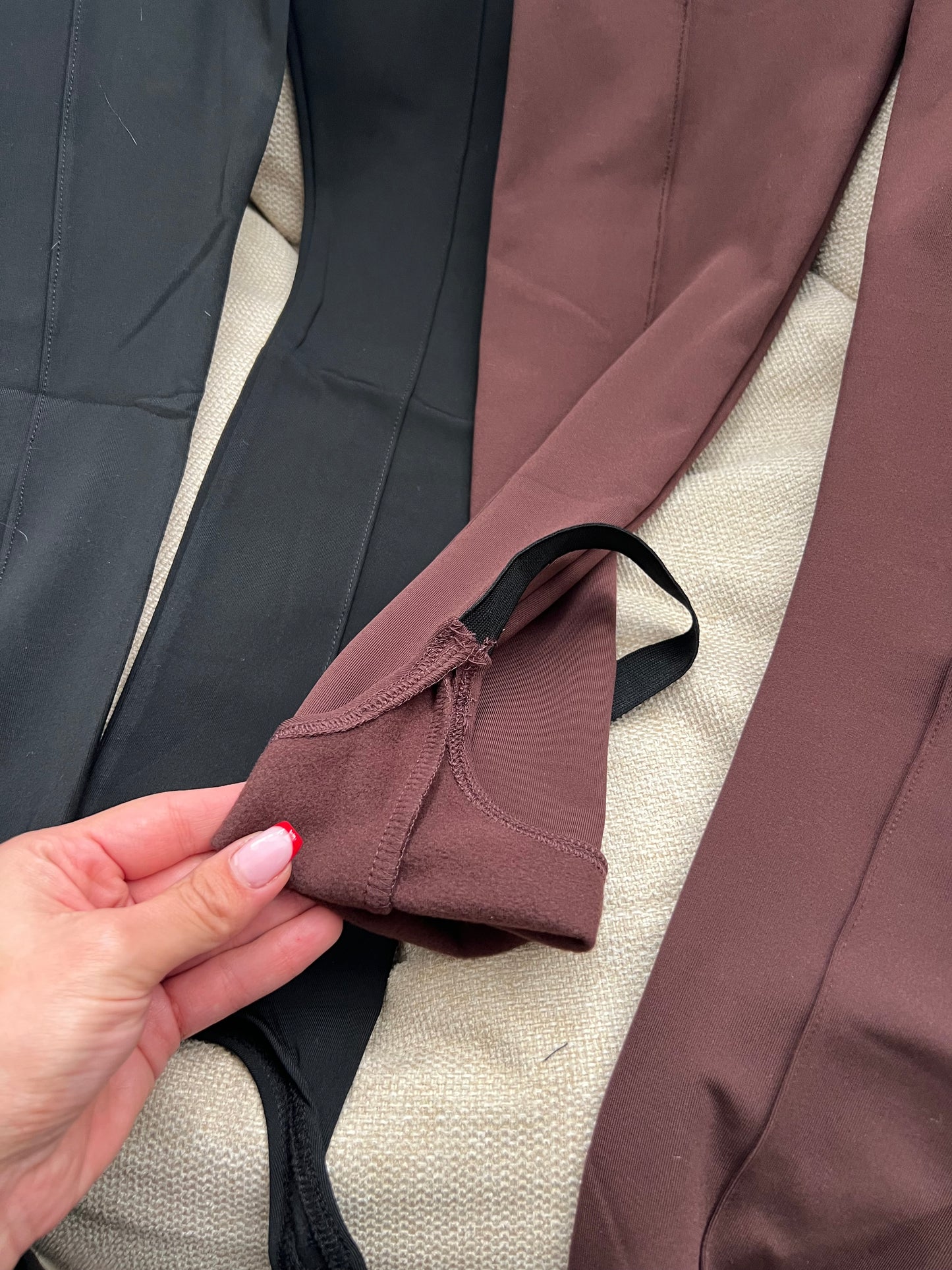 Stirrup legging, fleeced