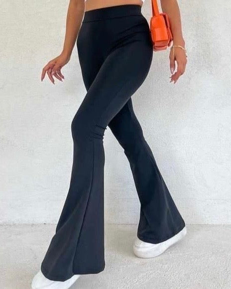 Flared cotton legging