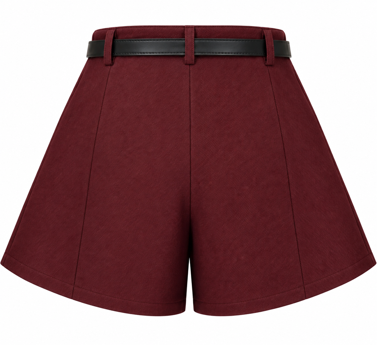 Bordeaux Belted Shorts