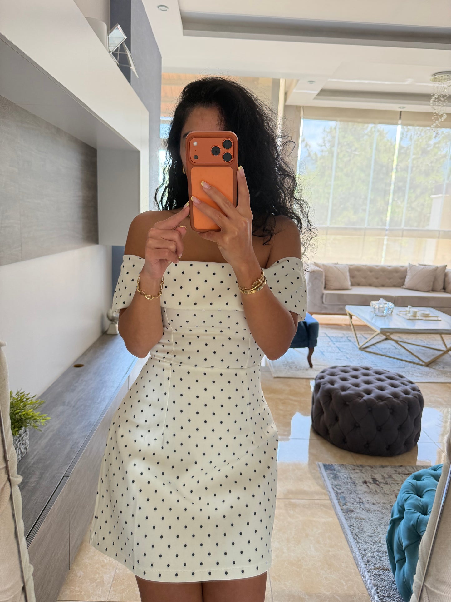 Short polka dots dress