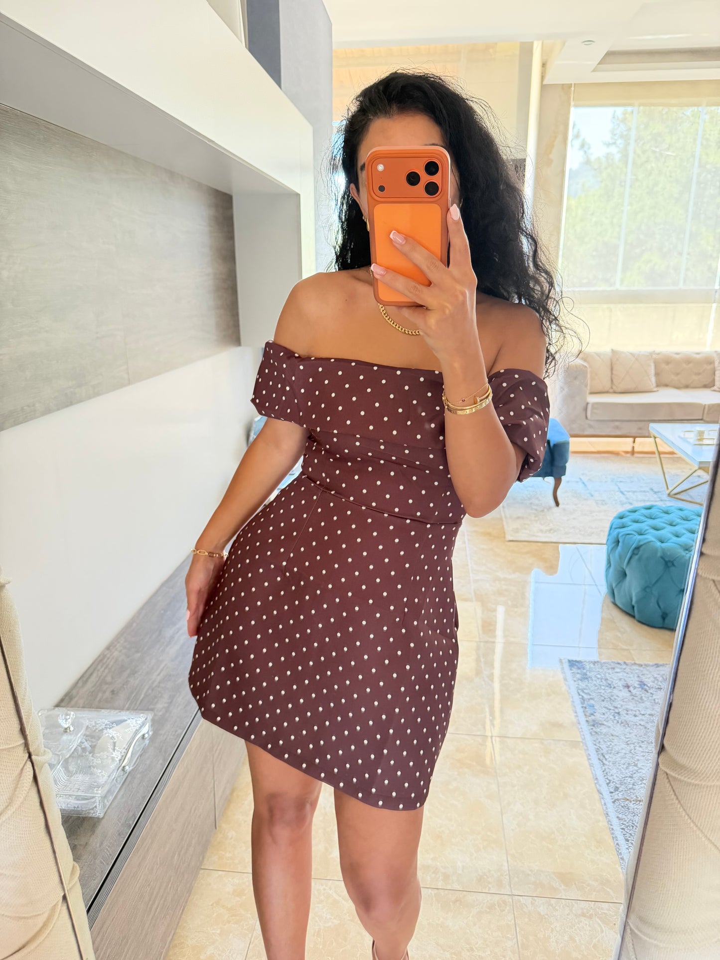 Short polka dots dress