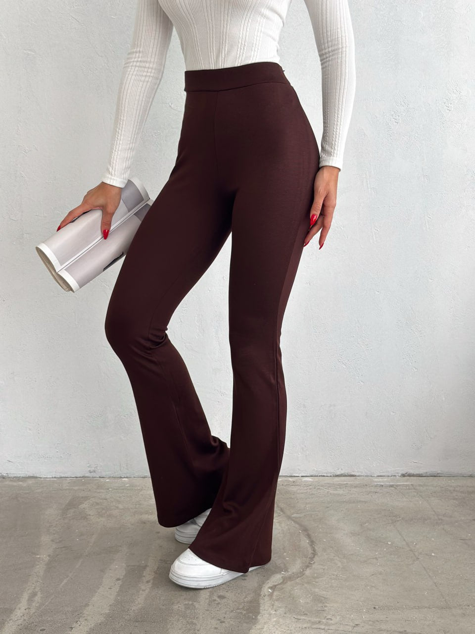 Flared cotton legging