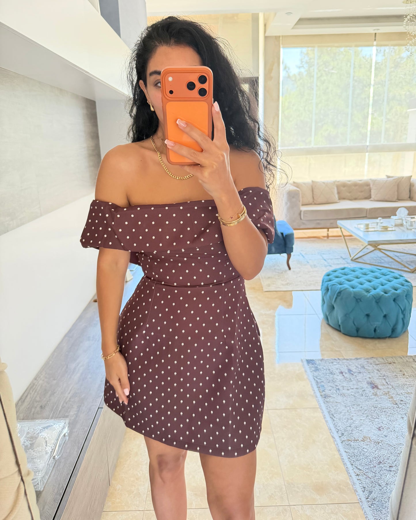 Short polka dots dress