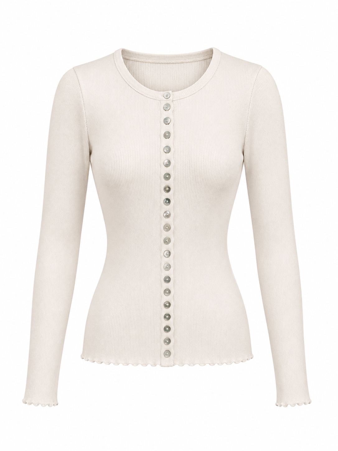 Buttoned Ribbed Basic