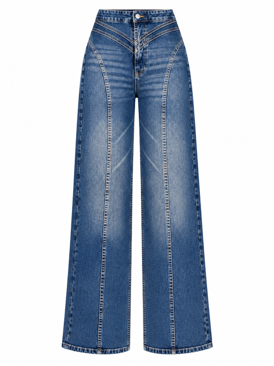 Sculpt Seam Wide-Leg Jeans