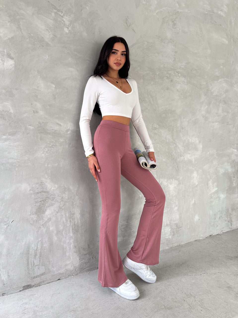 Flared cotton legging
