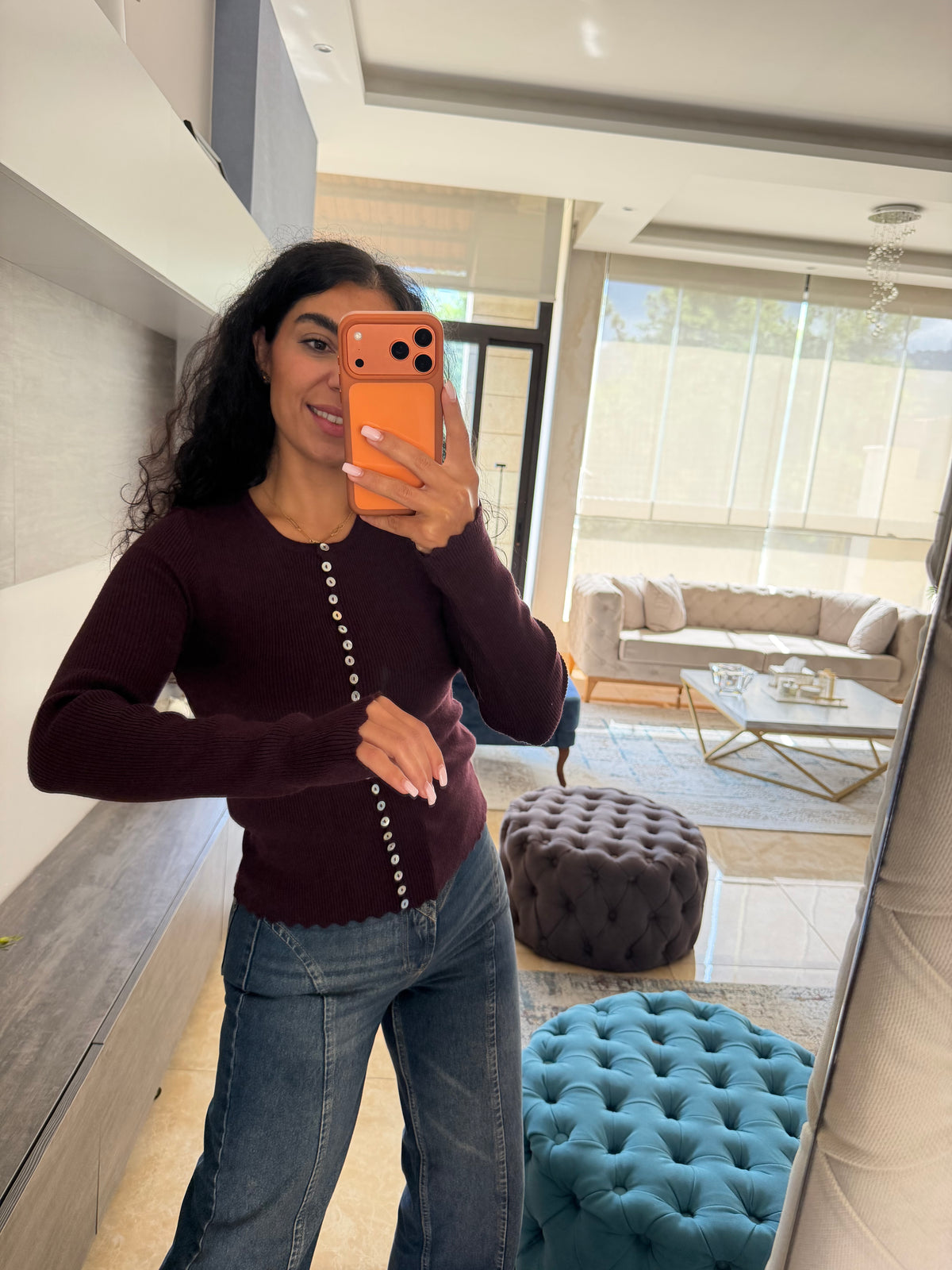 Buttoned Ribbed Basic