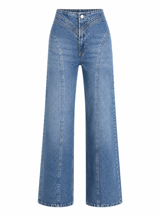 Sculpt Seam Wide-Leg Jeans
