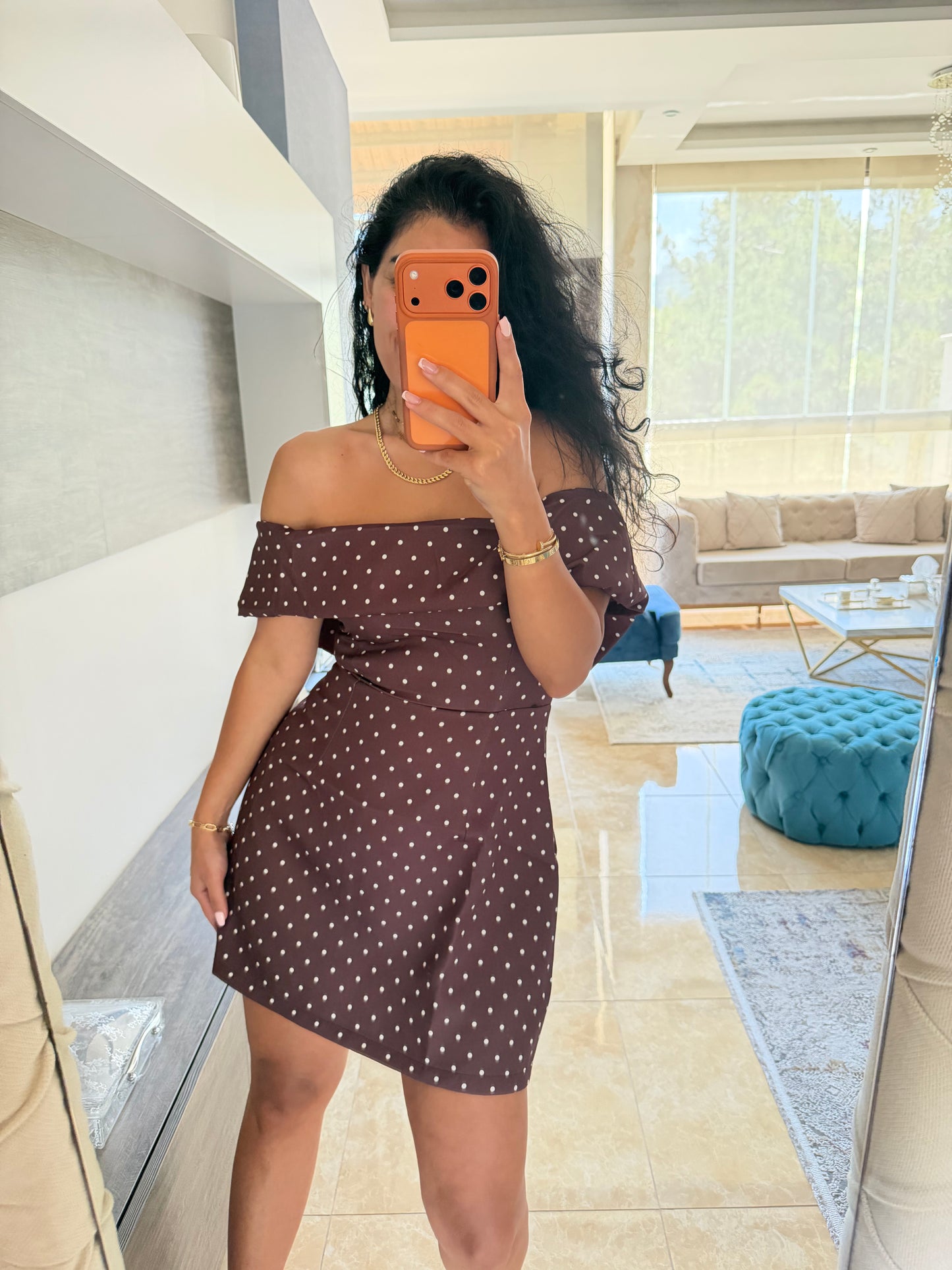 Short polka dots dress