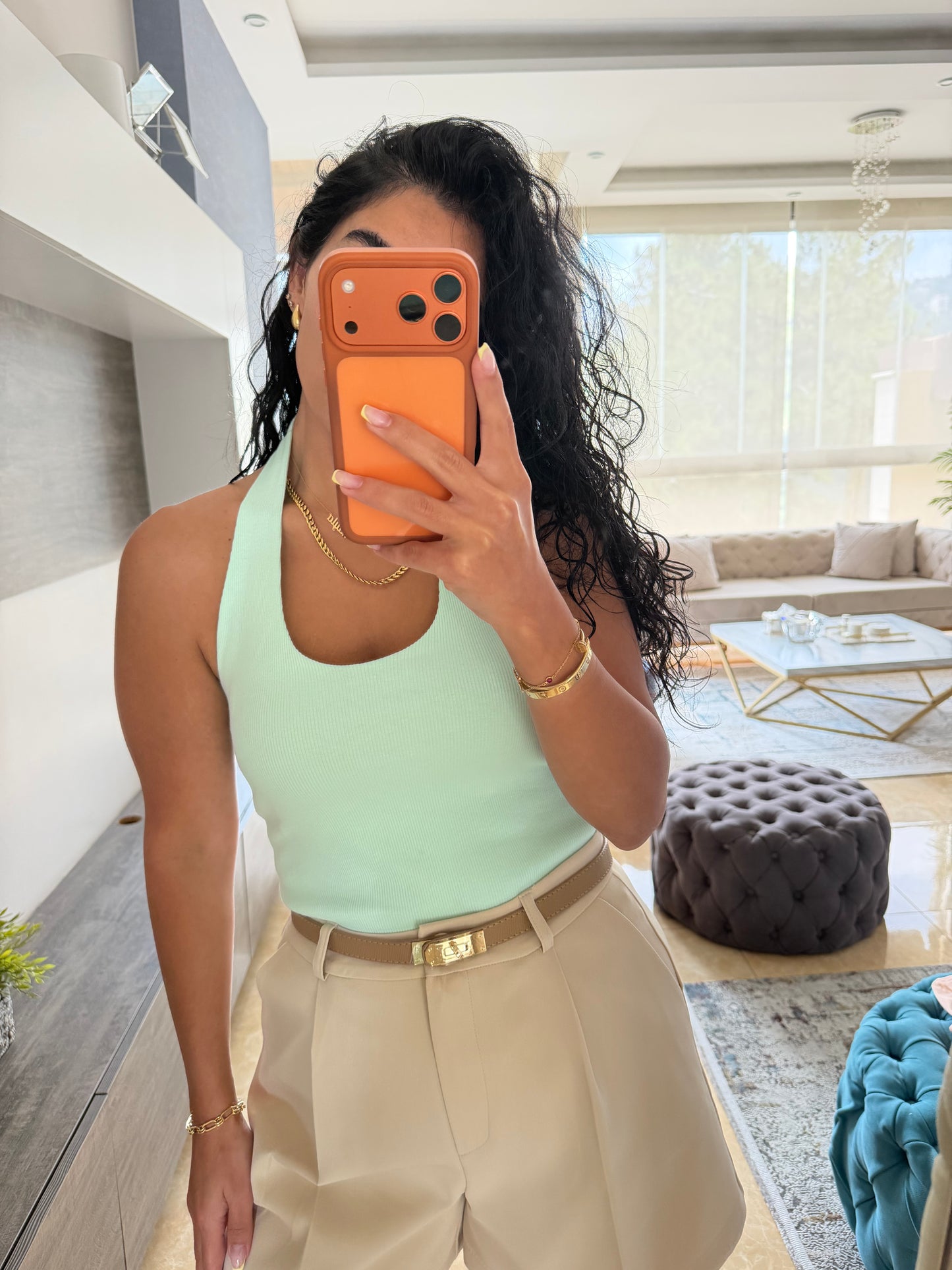 Ribbed halter basic