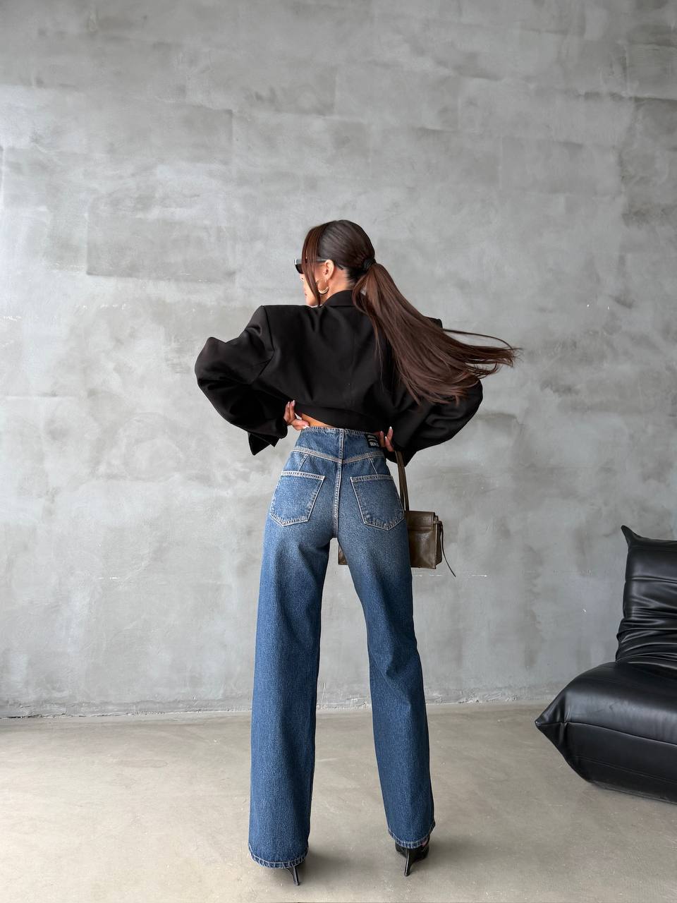 Sculpt Seam Wide-Leg Jeans