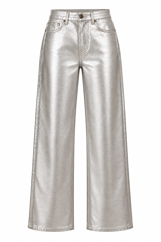 Metallic Wide-leg jeans