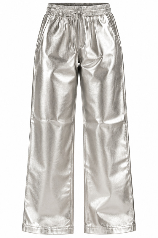 Metallic wide leg pant