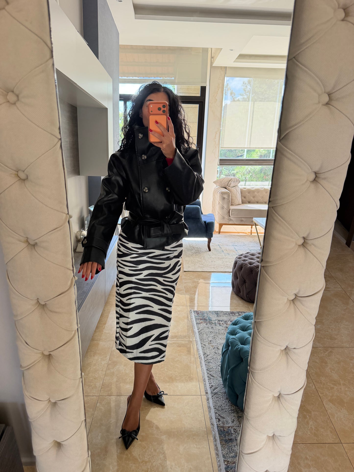 Zebra pencil skirt