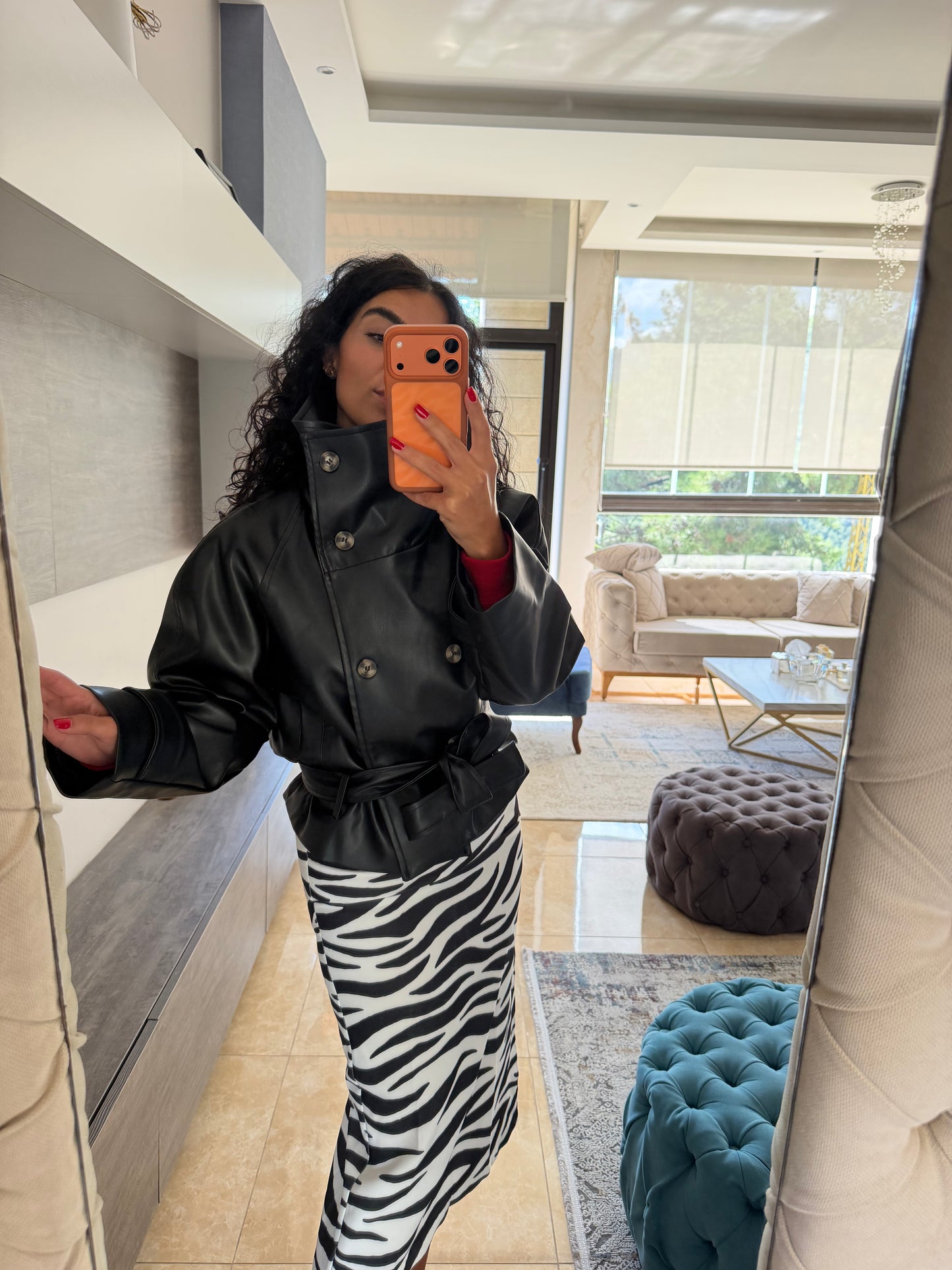 Black faux leather jacket