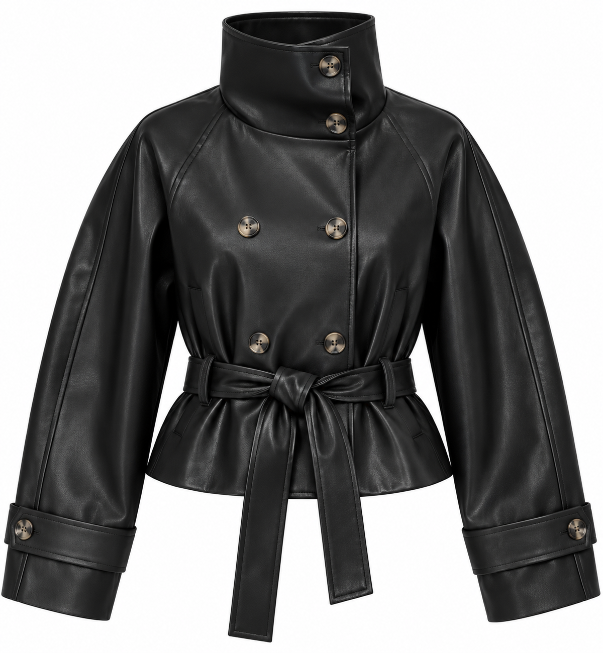 Black faux leather jacket
