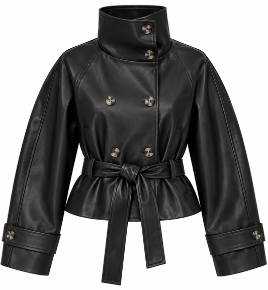 Black faux leather jacket