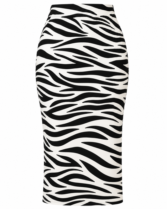 Zebra pencil skirt